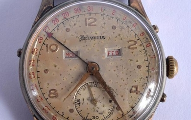 A 1950S GOLD PLATED HELVETIA STAINLESS STEEL