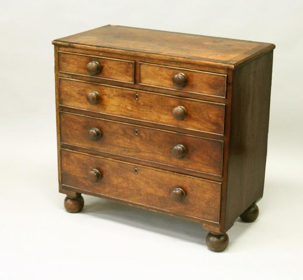 A 19TH CENTURY MAHOGANY STRAIGHT FRONT CHEST OF