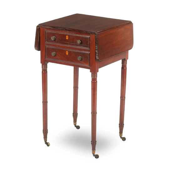 A 19th century and later mahogany work table