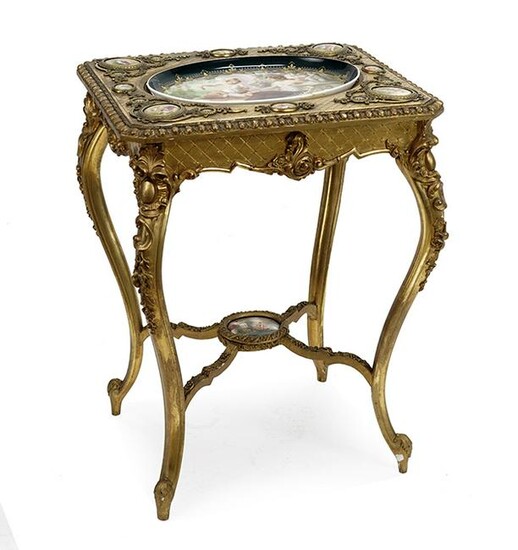 A Baroque Style Gesso and Giltwood Occasional Table