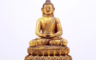 A Brilliant Gilt-Bronze Figure Of Buddha Shakyamuni