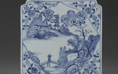 A CHINESE BLUE AND WHITE SQUARE TILE, CHINA, 18TH