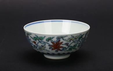 A CHINESE DOUCAI 'FLORAL' BOWL