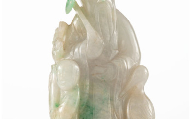 A Chinese Carved Celadon Jade Figure