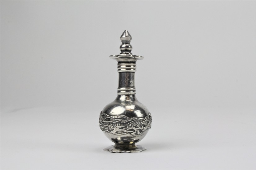 A Chinese Export Silver Perfume Bottle.