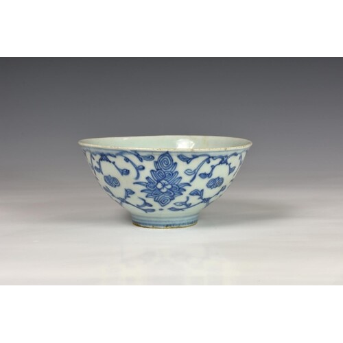 A Chinese blue and white porcelain Ming style bowl, probably...