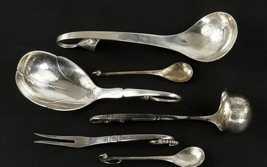 A Collection of Georg Jensen Sterling Silver Utensils.