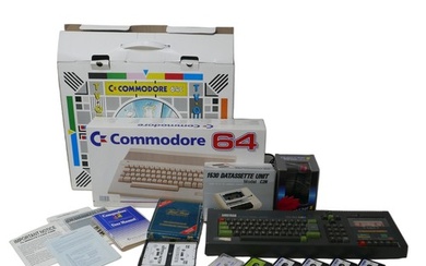 A Commodore C64C Hollywood/TV Quiz pack, with C64 computer a...