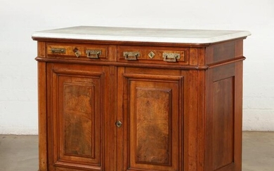 A Continental walnut and oak side cabinet