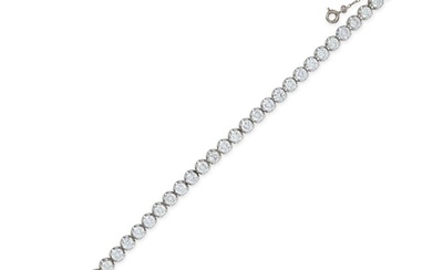A FRENCH DIAMOND LINE BRACELET in 18ct white gold, comprising a row of round brilliant cut diamonds