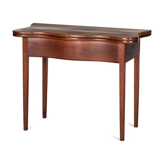 A Federal Cherrywood Serpentine Top Games Table