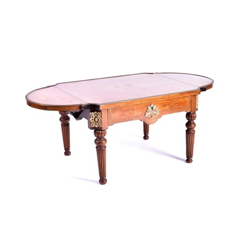 A French Louis XVstyle Kingwood and floral marquetry low two...