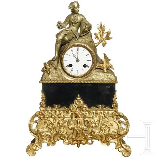 A French bronze and ormolu Empire mantel clock, circa