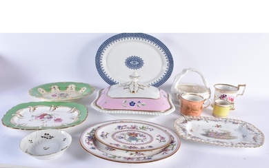 A GROUP OF 19TH CENTURY ENGLISH & CONTINENTAL PORCELAIN WARE...
