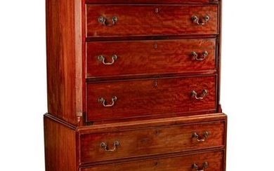 A George III Mahogany Chest on Chest Height 69 x width