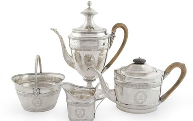 A George III Silver Four-Piece Tea and Coffee Service