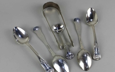 A George III silver pair of sugar tongs