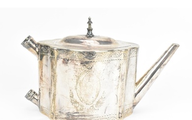 A George III silver teapot by William Vincent, London 1785, ...