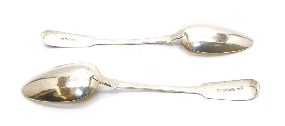A George IV silver fiddle pattern tablespoon