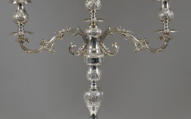 A George V Silver Three Light Candelabra, by Joseph...