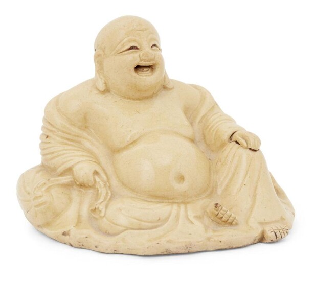 A Japanese pottery figure of Hotei, 19th...