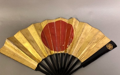 A Japanese war fan, with central feature, the hinomaru, or s...