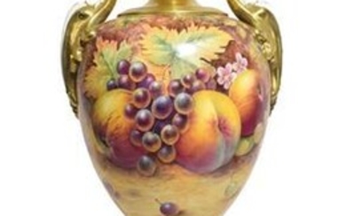 A Large Royal Worcester Porcelain Vase, by Paul English, late...