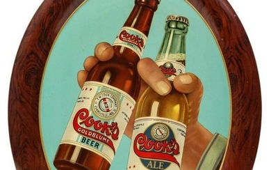 A NICE, BRIGHT COOK'S GOLDBLUME BEER AND ALE TIN SIGN