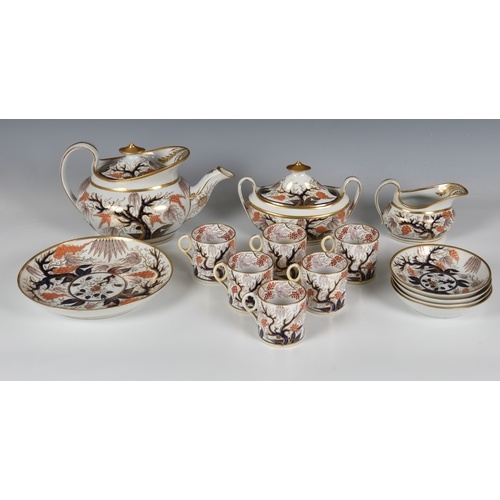 A New Hall porcelain 'Imari Vine' pattern part tea service, ...