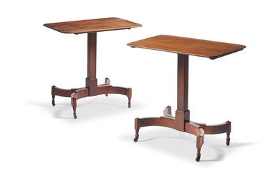 A PAIR MAHOGANY BED TABLES, 19TH CENTURY