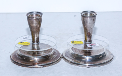 A Pair of Gorham Weighted Sterling Candlesticks