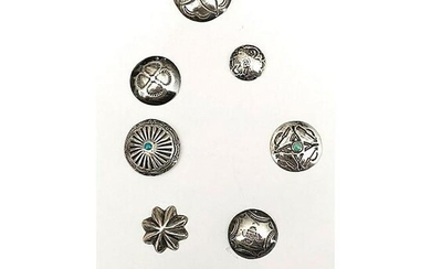 A SMALL CARD OF DIVISION THREE INDIAN SILVER BUTTONS