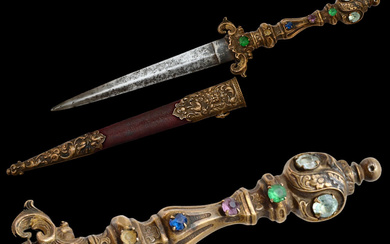 A Very high quality Dagger Renaissance Style Brass with inlaid...