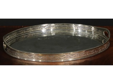 A Victorian E.P.N.S oval gallery tray, of George III Neo-Cla...