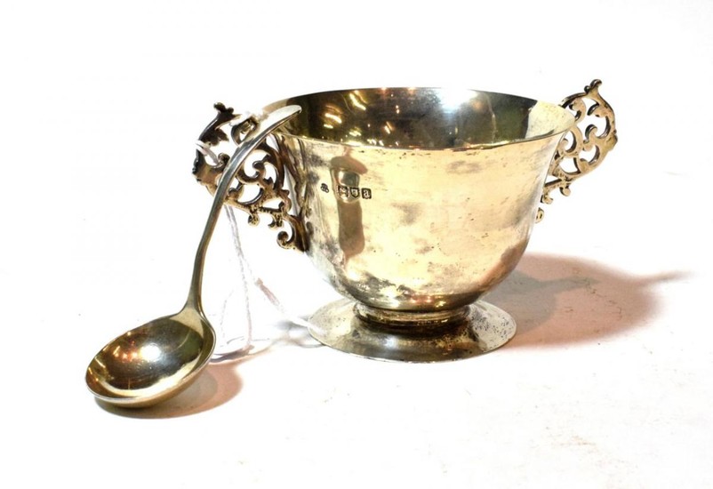 A Victorian silver sugar-bowl and a George VI silver sauce-ladle,...