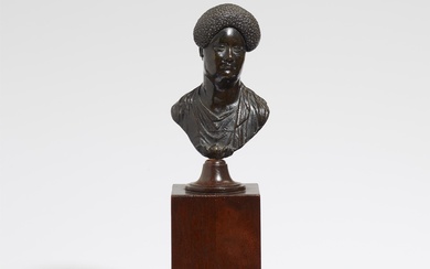A bronze bust of a first century Roman lady