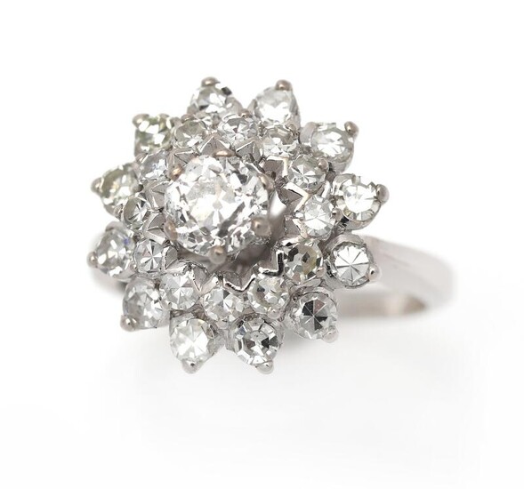 NOT SOLD. A diamond ring set with numerous diamonds, mounted in 14k white gold. Size 51. – Bruun Rasmussen Auctioneers of Fine Art
