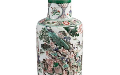 A large Chinese famille verte vase, 19th/20th century
