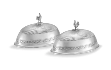 A pair of Victorian silver domes, John Hunt & Robert Roskell, London, 1846 -1869