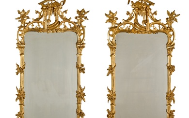 A pair of early George III wall mirrors, circa 1760,...