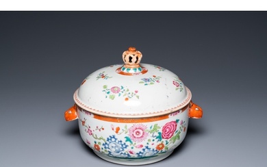 A round Chinese famille rose tureen and cover, QianlongL.: 2...