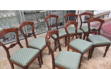 A set of eight 19th century mahogany dining chairs, nicely u...