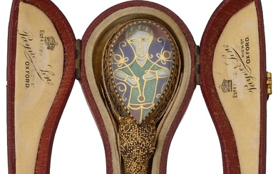 A silver-gilt and enamel replica of the Alfred Jewel by Payne & Son c.1900