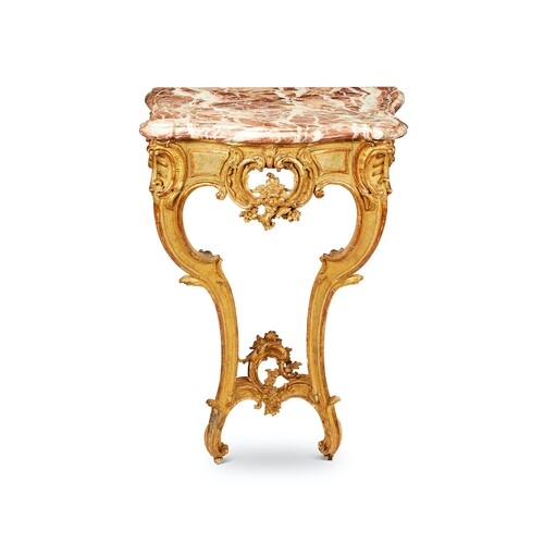 A small mid-18th century South German carved giltwood serpen...