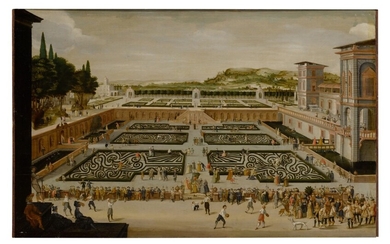 A view of the gardens of the Ducal Palace of Nancy, School of Lorraine, 17th Century