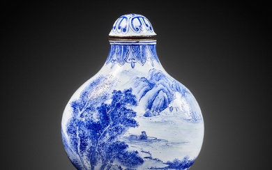 AN EXCEEDINGLY RARE ENAMEL ON COPPER SNUFF BOTTLE, POSSIBLY IMPERIAL, QIANLONG FOUR-CHARACTER MARK AND PERIOD...