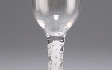 AN OPAQUE TWIST WINE GLASS, CIRCA 1770