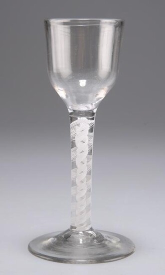 AN OPAQUE TWIST WINE GLASS, CIRCA 1770