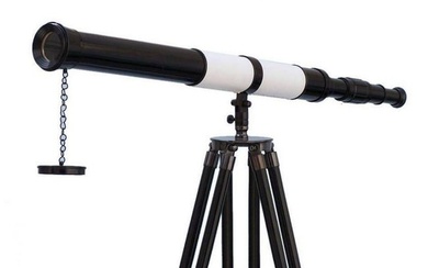 Admirals Floor Standing Oil Rubbed Bronze-White Leather with Black Stand Telescope 60"