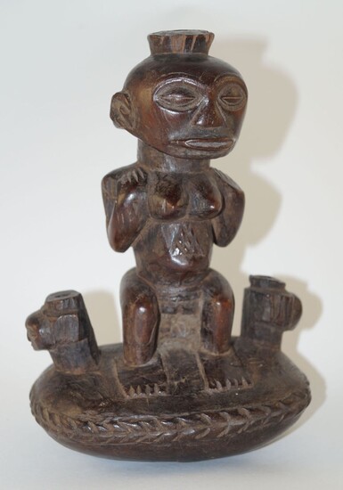 Afrika,Figur wohl als Reliquienbehälter, in DR Kongo Luba oder Hemba Stil